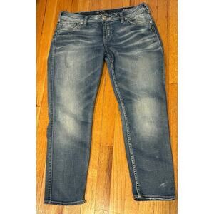 Silver Jeans Co Women's Boyfriend Faded Distressed Whiskered W 31 L 25 Y2K EUC